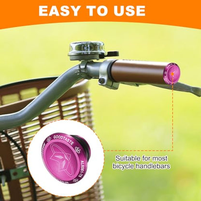 HARFINGTON Bar End Plugs Aluminum Handlebar End Caps Bike Plugs 0.57oz with Matching Rings for MTB Road BMX Fixed Gear Bike, Pink - color: Pink