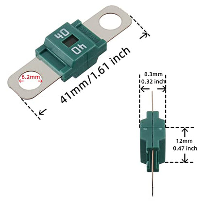 BOJACK 40 Amp AMI/Midi Fuse Holders and High Current Bolt-on Midi Fuses 40A for Cars Trucks Vehicles (Pack of 2 - style: 40 A