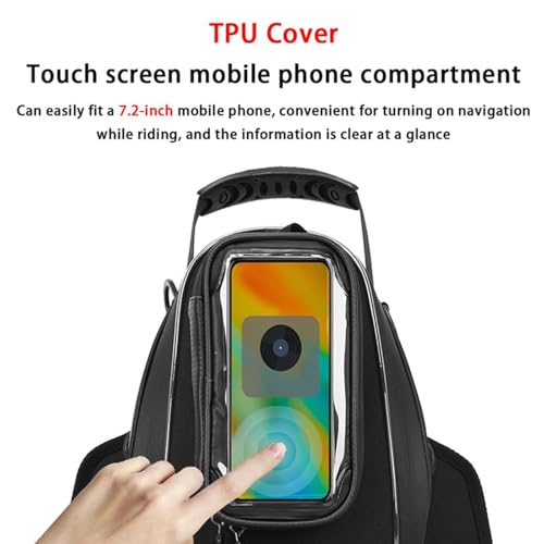 Motorcycle Tank Bag for Kawasaki Ninja 400 2018–2026, Magnetic & Strap Mount Tank Bag for Motorcycles, Waterproof Touch Screen Phone Pouch Anti-slip Base