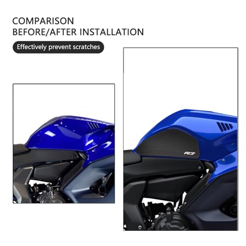 for YZF R7 YZF r7 2025 2024 2023 2022 2021 Accessories Fuel Tank Pads Protect Motorcycle Fuel Tank Stickers Fuel Tank Protection Pads Knee Anti-Slip Pads Fuel Tank Grips Tank Pads（red） - color: Red