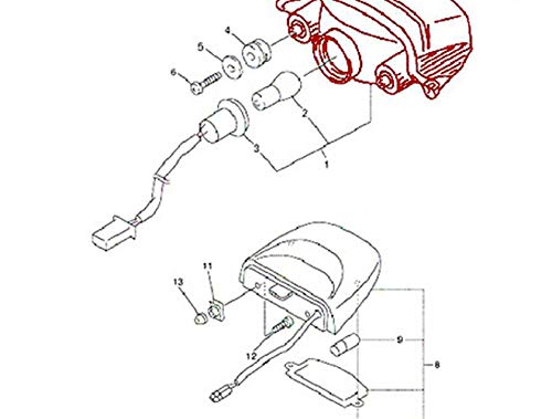 MZS Motorcycle Tail Light LED Integrated Turn Signal Blinker Smoke Compatible with FZ6 FZ-6 FAZER FZ600 2004 2005 2006 2007 2008 2009 - size: FZ6/FZ600