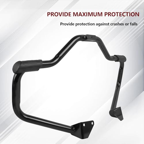 Crash Bar for Harley Dyna 2006-2017, 1 1/4" Highway Footpegs Engine Guard Protector for Low Rider, Wide Glide, Fat Bob, Street Bob, Super Glide, Switchback, CVO Fat Bob (Black) - color: Black