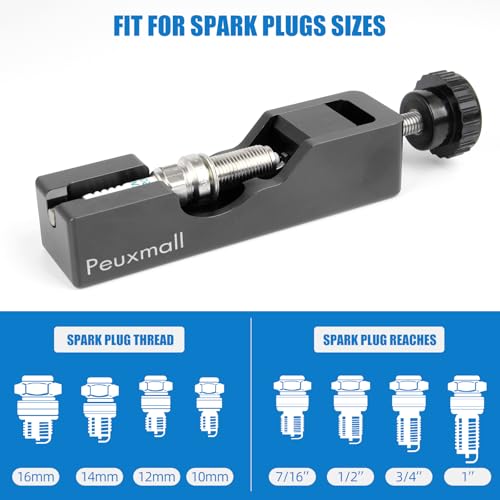 Spark Plug Gap Tool, Spark Plug Gapping Tool with 32 Blade Steel Feeler Gauge, Universal Spark Plug Gap Tool for Most 10mm 12mm 14mm 16mm Spark Plugs (Black) - color: Black