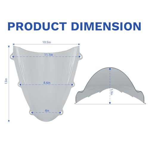 Motorcycle Windscreen Windshield Replacement for Suzuki GSXR600 GSXR750 GSXR 600 GSXR 750 2011-2025 GSX-R600Z GSX-R750Z 2022 2023 2024 2025 PC Windscreen Double Bubble (Black) - color: black