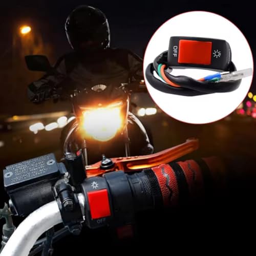 22MM Motorcycle Handlebar LED Switch Featuring Engine Kill and Dual Flash Button for Improved Nighttime Riding Safety (black) - color: Black