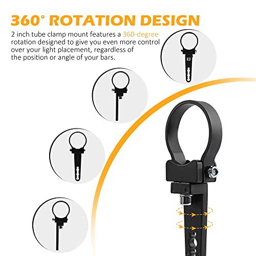 Tube Clamps Mounting Brackets ADTOPI 2’’ Bull Bar Roll Cage Light Bar Mounts for LED Bar Work Lamps Fog Lamps Off Road Lights Fit for UTV ATV Offroad Truck, 2pcs … - size: 2 Inch