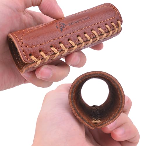 Leather Motorcycle Handlebar Grip Covers, No Fringe Brake Clutch Covers for HD Motorcycles - color: Brown: Handlebar Cover