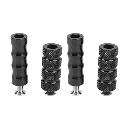 Buachois 2 Pair CNC Universal Motorcycle Foot Pegs,Anti-Skid Gear Shift Brake Lever Foot Pegs,6mm Hole Front Footrests Footpeg Rearsets,for M6 6mm Mounting Bolts Motorbike - color: Black
