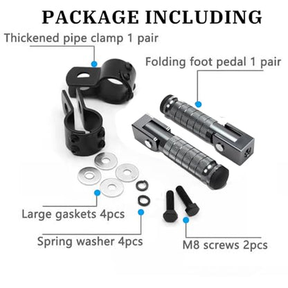 XINGWU M8 Motorcycle Foot Pegs 90 Degree Foldable Footpegs CNC Anti-Skid Footrest Universal for Yamaha Honda Suzuki Aprilia Electric Car Motorbike Mini Bike Dirt Pit Bike Passenger Pedal (Titanium) - color: Titanium