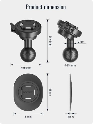 sincetop Universal 1” Ball Motorcycle Phone Mount-Series Q [ Quad ],Quick Release Motor Bike Smartphone Holder,360° Angle Adjustable,Compatible with iPhone Android and All Smartphones - size: SE - Standard, style: [SE] 1"Ball Mount - Series Q
