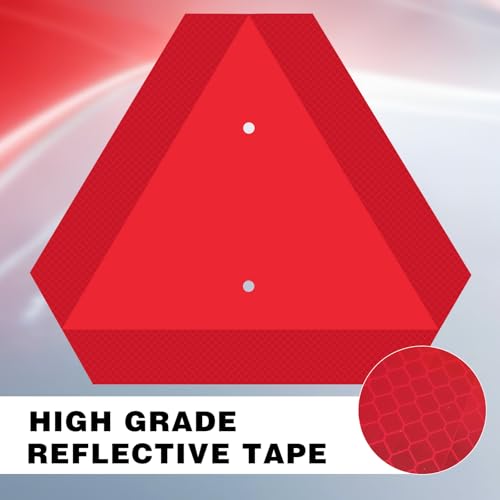 14 x 16 Inch Slow Moving Vehicle Signs, Aluminum Slow Moving Vehicle Triangle Signs, Suitable for Vehicles, Golf carts, Tractors, And Other Outdoor Accessories