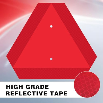 14 x 16 Inch Slow Moving Vehicle Signs, Aluminum Slow Moving Vehicle Triangle Signs, Suitable for Vehicles, Golf carts, Tractors, And Other Outdoor Accessories