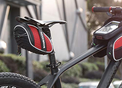 ROCKBROS Bike Saddle Bag Bicycle Seat Bag 3D Shell Saddle Bag Under Seat Cycling Seat Pack for Mountain Road Bike Bicycle Red - color: Red