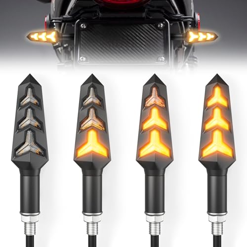 LivTee 4PCS Y-Shaped Motorcycle Turn Signals LED, 12V Motorcycle Blinkers, Fits for Motorbike Scooter Quad Cruiser Off Road, Amber Yellow - color: Amber Yellow, size: Y-Shape