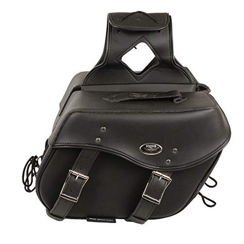 Milwaukee Leather PVC 2-Strap Throw-Over Easy Zip off and off Motorcycle Saddlebags - Medium - color: SH55303ZB-BLACK, size: Medium
