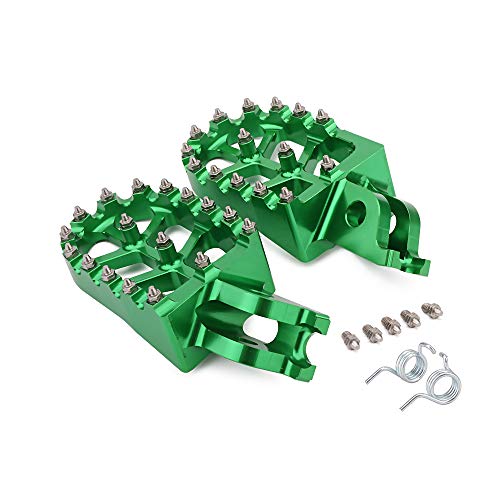 AnXin Dirt Bike Foot Pegs Footpegs Footrests Foot Pedals Rests CNC for KX250F 06-18 KX250 KX 250 19-24 KX450F 07-18 KX450 19-24 KX250X KX450X 21-24 KLX450R 08-14 Green - color: green, size: KX250 KX250F/X KX450 KX450F/X KLX450R