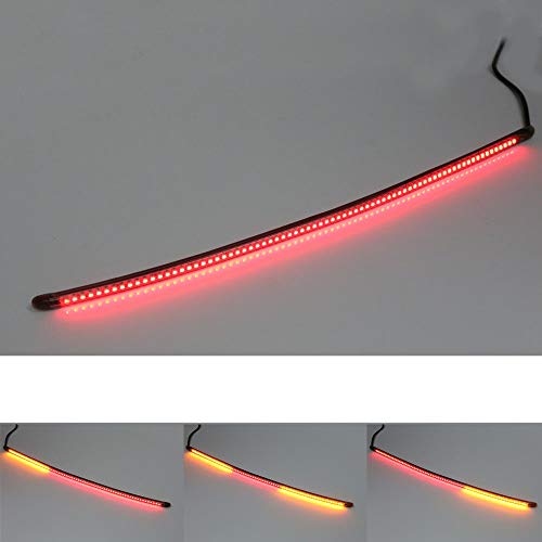 MC MOTOPARTS AMP-Z Motorcycle LED Integrated Amber Turn Signal Indicator Brake Tail Light Strip Smoke Tube 420mm Length - color: Smoke, size: 420mm