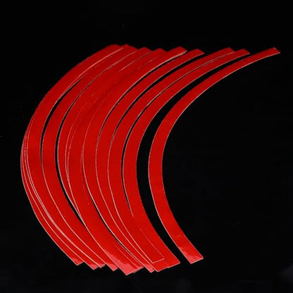 Ymiko Reflective Wheel Rim Stripe Decal Sticker Universal Wheel Reflective Pinstripe Decal Tape Sticker Car Motorcycle Decoration Film for 16-19 inch Rim Size (Red)