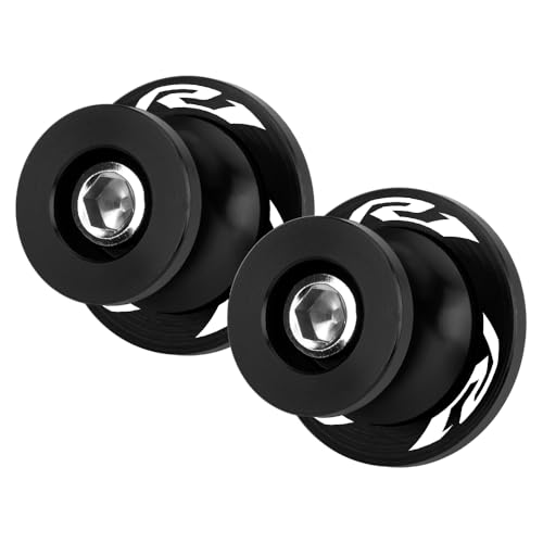 M6 Swingarm Spools for Motorcycles For YZF-R1 2004-2025 YZF-R1M 2015-2025 Durable CNC Aluminum Sliders for Maintenance & Rear Swingarm Protection Accessories (Black) - color: Black