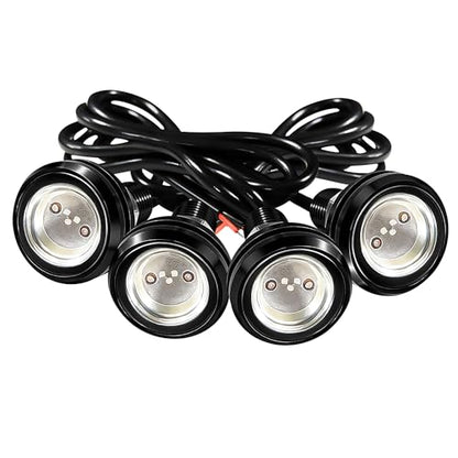 23mm DC 12V Eagle Eye COB LED Car Fog DRL Light, Blue | Black Shell, 4Pcs, Daytime Running Light, Backup Reverse Tail Rock Lights, For Car and Motorcycle - color: Blue