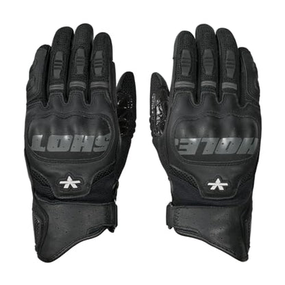 ViaTerra Holeshot Pro - Semi Gauntlet Hybrid Riding Gloves |Goatskin Leather |Touchscreen, Knox SPS 303 Palm Protection with Handy Clip Motorcycle Gloves - size: X-Large