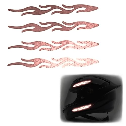 customTAYLOR33 High-Intensity Grade Premium Reflective Tribal Flame Helmet Decals, Motorcycle Safety Sticker Decals (Special Edition Light Pink) - color: Special Edition Light Pink