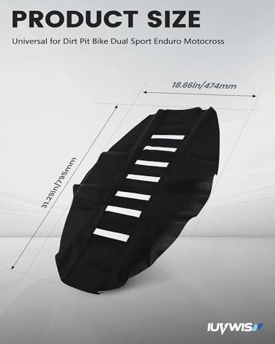 Dirt Bike Universal Seat Cover Non-Slip Gripper Soft Motorcycle Seat Covers for CRF YZF YZ EXC SX KLX KX TTR Most Motorcross Black - color: black