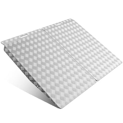 gardhom 33" x 48" Shed Ramp for Riding Mower Aluminum Rust-Free 1500 LBS/Pair Capacity Ramps for Lawn Mower Snow Blower Motorcycle Garages Barns (2PCS) - size: 2PCS-48*33“