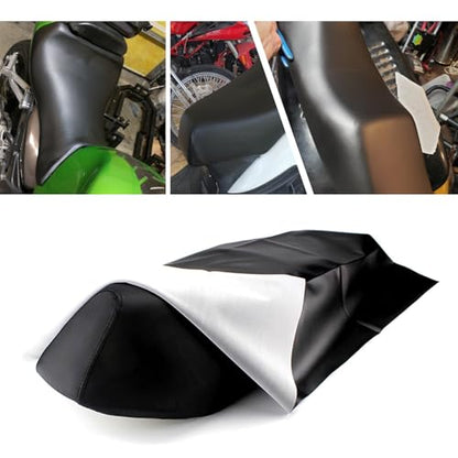 Motorcycle Seat Cover, DIY Seat Protector 39.37" x 27.56", Suitable for Motorcycle, Scooter or Electric Vehicle (Black)