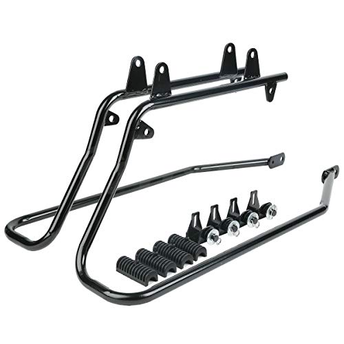 Hard Saddle Bags, Stretched Painted Saddlebag Conversion Brackets Fit for Harley FLT FLHT FLHTCU FLHRC Road King Road Glide Street Glide Electra Glide Ultra-Classic Softail Dyna Sportster 1984-2013 - color: Saddlebag #24+ Chrome Conversion Bracket
