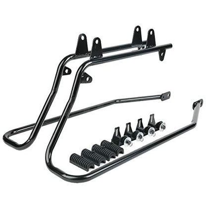 Hard Saddle Bags, Stretched Painted Saddlebag Conversion Brackets Fit for Harley FLT FLHT FLHTCU FLHRC Road King Road Glide Street Glide Electra Glide Ultra-Classic Softail Dyna Sportster 1984-2013 - color: Saddlebag #24+ Chrome Conversion Bracket