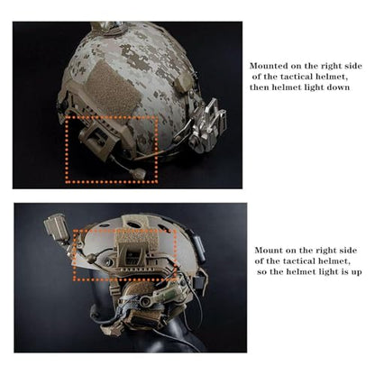 Tactical Airsoft Helmet Light, with IR/Red/Green LED Task Lamp Bendable Survival Compatible with Fast and ARC Rail(Green) - color: Green