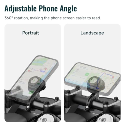 Quick Launch Magnetic Motorcycle Phone Mount, Anti-Vibration Handlebar Bracket with Secure Lock for Bike Scooter Moto MTB, 360° Blind Installation for Phones (QM01-Motorcycle-Basic) - style: QM01