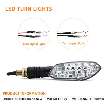 DOT E-MARK Approved Turn Signal Vehicle Inspection A Pair Motorbike Universal High brightness DC12V for Yamaha MT-07 MT-09 for Honda Grom 125