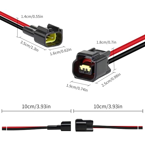 2 Pin Waterproof Connector 2 Wire Automotive Connectors, Male/Female Connector 16 AWG Electrical Wiring Harness, IP67 Automotive Wire Plug for Cars, Motorcycles, Boats, LED Lights,5 Pairs(DJ 2p)