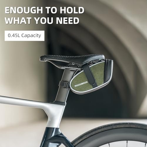 ROCKBROS Bike Saddle Bag Seat Bag, Lightweight Saddle Bag Cycling, Bike Storage Bag Under Seat for Mountain Road Bike