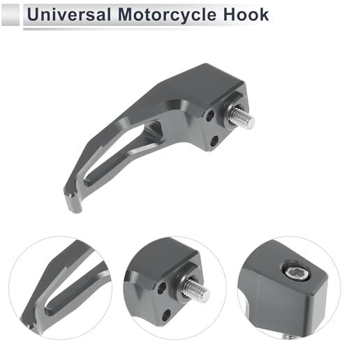 Universal Motorcycle Hanging Hook Square Motorcycle Helmet Luggage Bag Holder Hanger for Scooter Bicycles Titanium Tone 78mm Length