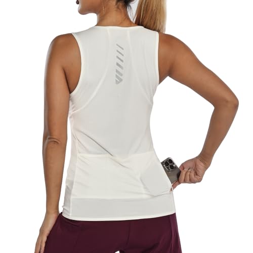 Wulibike Sleeveless Cycling Jersey Women Running Shirts Vest bike top Summer Biking tank Basic Top With Pockets - color: 1-white, size: Small