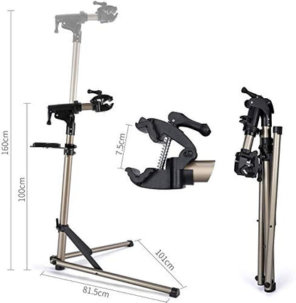 CXWXC Bike Workstand with Adjustable, Bicycle Repair Stand for Maintenance Folding and Lightweight (Champagne-3) - color: A: Champagne