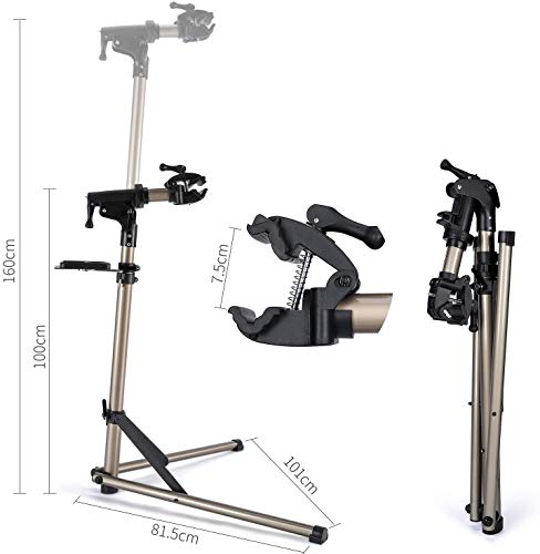CXWXC Bike Workstand with Adjustable, Bicycle Repair Stand for Maintenance Folding and Lightweight (Champagne-3) - color: A: Champagne