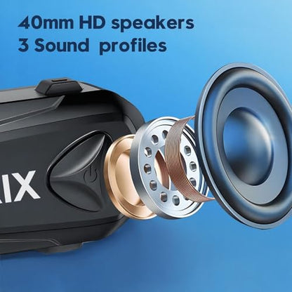 Q4 Motorcycle Bluetooth Headset, Helmet Comm System for 4 Riders, 1500m Intercom Range, Bluetooth 5.1 Dual Qualcomm Chip, Music Sharing, FM, DSP Noise Cancellation, IP65 Waterproof