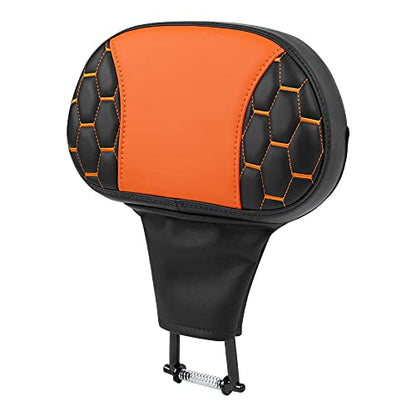 C.C. RIDER Driver Rider Backrest Fit for Harley Touring Road King Street Glide Road Glide Electra Glide and Tri Glide Models 2009-2023 2009-2023 - color: Rider Backrest 23#Black+Orange