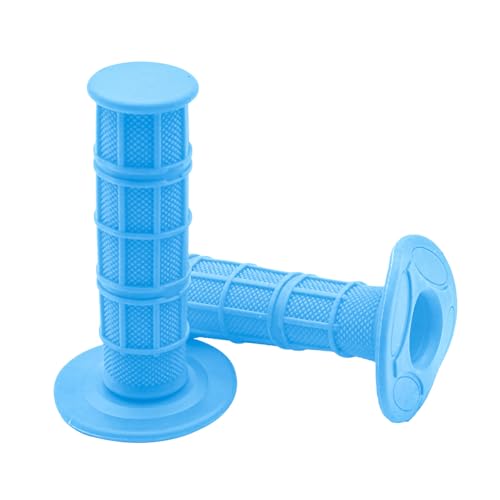 BELOMI Motorcycle Hand Grips, 2PCS 7/8" 22mm 24mm Non-Slip Soft Rubber Handlebars, Comfortable Motorbikes Handle Replacement Protection Accessories, Universal for Dirt Bike, Off Road, ATV(Sky Blue) - color: Style 2-Sky Blue