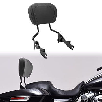 TCT-MOTORPARTS Black Detachable Backrest Sissy Bar w/Docking Hardware Kits Luggage Rack for Harley Touring Street Glide Road King 2014-2025 - color: Black #2(2014-2025)