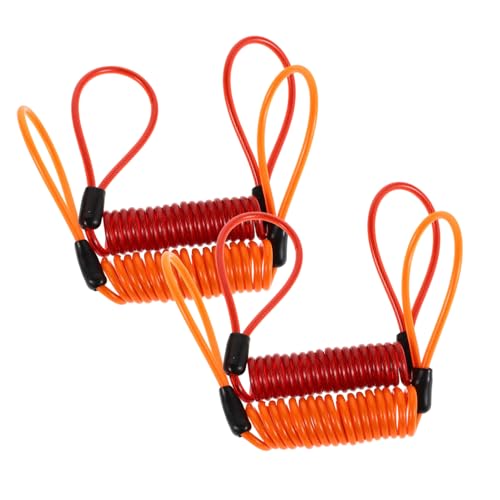 4pcs Motorcycle Brake Lock Reminder Cable Durable Security Wire Rope for Helmet Baggage Bike Accessories Lightweight Robust Theft Protection Red Orange