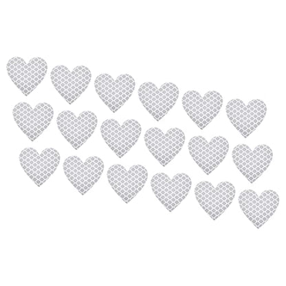 PATIKIL Reflective Stickers, 18 Pack 1.61 x 1.57 Inch Waterproof Adhesive High Visibility Night Caution Warning Heart Shape Safety Tape Reflector for Trucks Trailers Cars, Silver - color: Silver