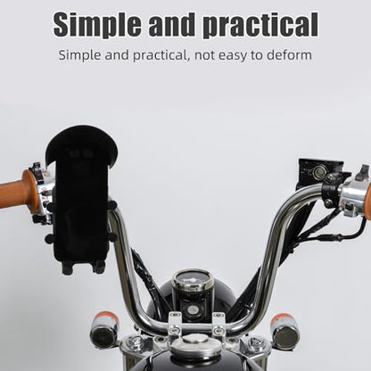 Healeved Motorcycle Phone Holder with Anti-Vibration Shock Absorber, Detachable Bike Handlebar Mount for Navigation and Camera Use, Secure Cellphone Bracket for Motorbike Riders