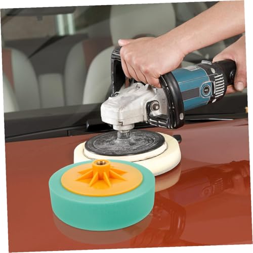 CHILDWEET Polishing Sponge Pads Buffing Sponge Drill Attachment 6-inch Green Polyester Honeycomb Car Detailing Wax Applicator Pad for Mirror Finish