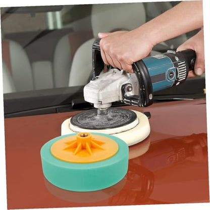 CHILDWEET Polishing Sponge Pads Buffing Sponge Drill Attachment 6-inch Green Polyester Honeycomb Car Detailing Wax Applicator Pad for Mirror Finish
