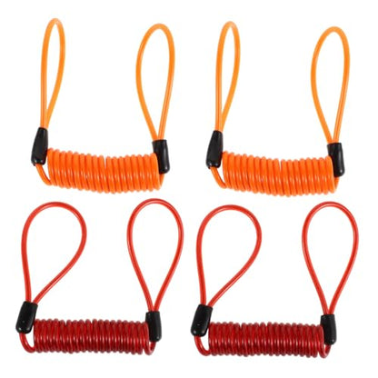 VICASKY 4pcs Disc Brake Lock Reminder Cable Wire Lock for Bicycle Helmet and Motorcycle Cable Lightweight